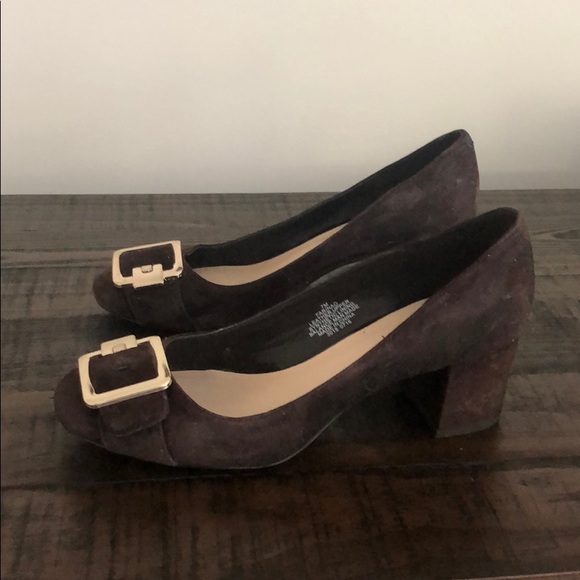 Brown Suede block Heels - Picture 4 of 5